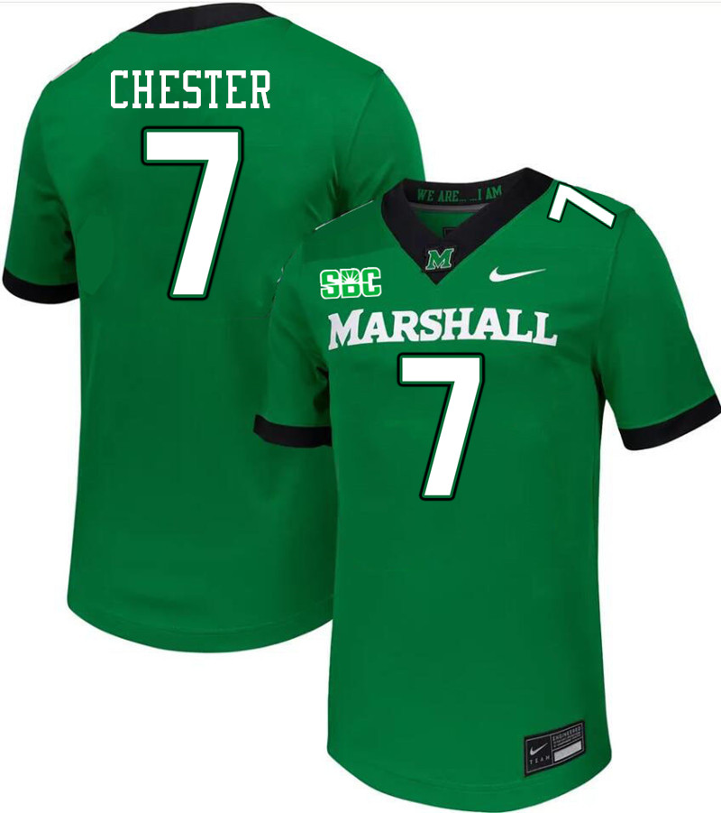 Men #7 Carl Chester Marshall Thundering Herd SBC Conference College Football Jerseys Stitched-Green